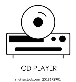 Vektorsymbol für CD-Player. Mit einem klassischen CD-Player für die Wiedergabe von Musik von CDs, geeignet für Audio-Unterhaltung.