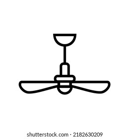 Vector Icon Ceiling Fan Black White Stock Vector (Royalty Free
