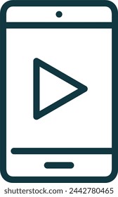 icono vectorial del teléfono móvil que reproduce el vídeo. símbolo, signo