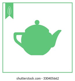 Vector icon of ceramic  teapot with cover