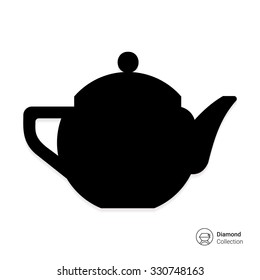 Vector icon of ceramic  teapot with cover