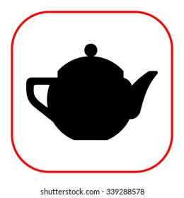 Vector icon of ceramic  teapot with cover