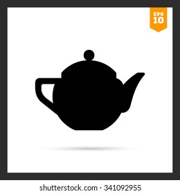 Vector icon of ceramic  teapot with cover