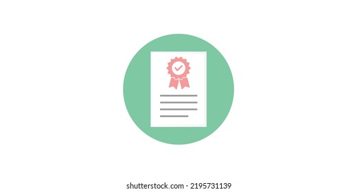 vector icon of certificate in flat design. approval certificate icon vector illustration eps10.