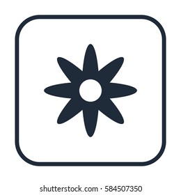 Vector icon chamomile, web design element