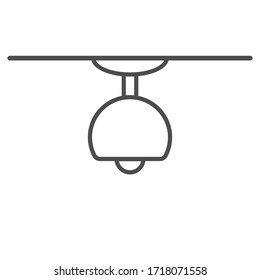 Vector icon of a chandelier, ceiling lamp. Stock illustration isolated on a white background. A simple linear design.