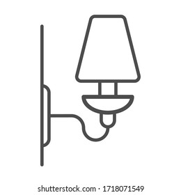 Vector icon of a chandelier, wall lamp. Stock illustration isolated on a white background. A simple linear design.
