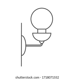 Icono vectorial de una lámpara de araña. Ilustración de material aislada en un fondo blanco. Un diseño lineal simple.