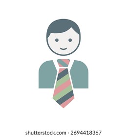 Ícone de vetor do homem de personagens Homem de negócios Big Tie