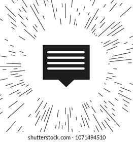 vector icon of chat, message against the background of the rays