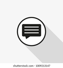 vector icon of chat, message with a long shadow