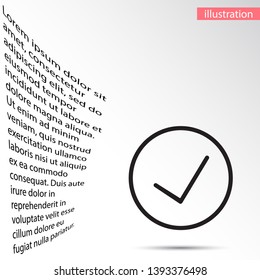 Vector icon check mark 10 EPS . Lorem Ipsum Illustration design