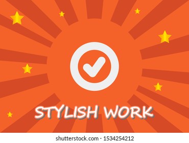 Vector icon check mark 10 EPS . Lorem Ipsum Illustration design