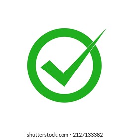 Vector icon check mark. Green checklist vector design.
