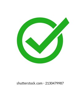 Marca de verificación de icono del vector. Diseño vectorial de lista de verificación verde.