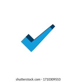  marca de verificación de icono vector 
isométrico. Signo 3d aislado en fondo blanco.