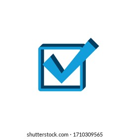  vector icon check mark 
isometric. 3d  sign isolated on white background.