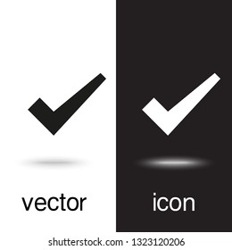 vector icon check mark on black and white background