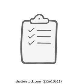  Vector icon for Checklist. A clipboard with checkmarks indicating task completion and inventory management.