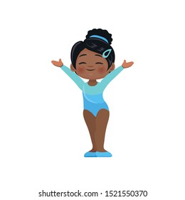 vector icon of a cheerful cute athletic gymnast girl sitting on a twine, exercise in rhythmic gymnastics competitions, sticker for print and for website, acrobatic athlete rhythmic gymnastics, olympic