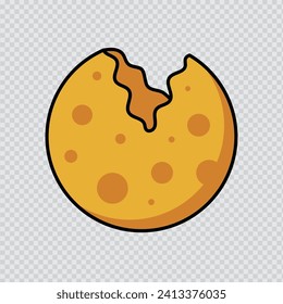Vector icon cheese isolated on white background