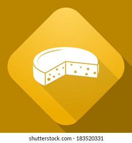 Vector icon of Cheese with a long shadow