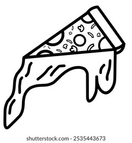 Vector icon of a cheese pizza. Symbol of pizza