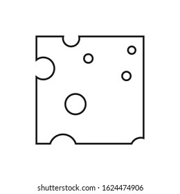 vector icon with cheese slice shape with holes