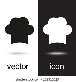 vector icon chef cap on black and white background