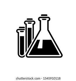 Vector icon chemical test tube, isolated.