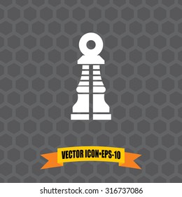 Vector Icon of Chess Pawn on Dark Gray Background. Eps.10.