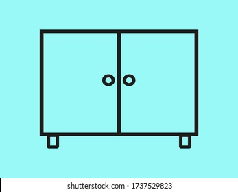 vector icon, chest of drawers, wardrobe, in flat style, illustration.