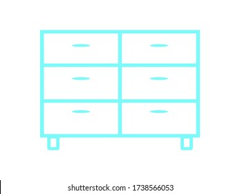 vector icon, chest of drawers, wardrobe, in flat style, illustration.