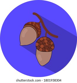 Vector icon with chestnut. Chestnut icon. Autumn icon. Fall icon. Cute vector sign/symbol. Cute sign. Cute symbol.