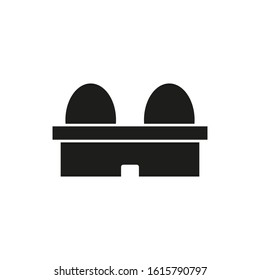 vector icon with chicken eggs in cardboard form