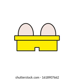 vector icon with chicken eggs in cardboard form