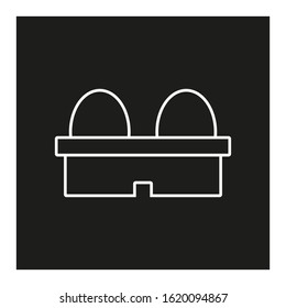 vector icon with chicken eggs in cardboard form