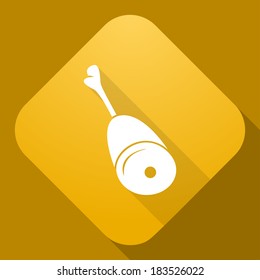 Vector icon of Chicken Leg with a long shadow
