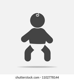 Vector icon of child. The symbol of a small man, a newborn.Layers grouped for easy editing illustration. For your design.