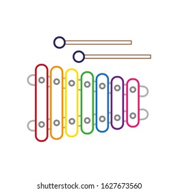vector icon, child xylophone shape
