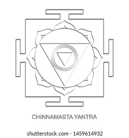 Vector icon with Chinnamasta Yantra Hinduism symbol