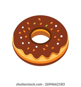 ícone de vetor de rosquinha de chocolate sobre fundo branco