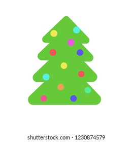 Vector icon Christmas tree in flat style. Eps 10