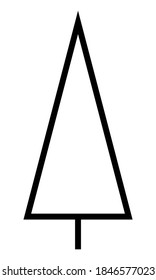 Vektorsymbol. Weihnachtsbaum. Monochrome einzelne Illustration auf weißem Hintergrund. Line Art.