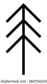 Vector icon. Christmas tree. Monochrome isolated illustration on white background. 