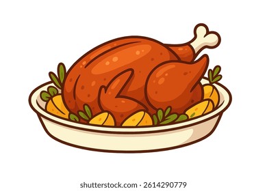 Vector icon of christmass turkey