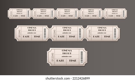 Vector icon. Cinema tickets, movie night concept. Isolated on background.
