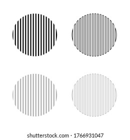 Vector icon circle striped black and gray 