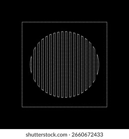 Vector icon circle striped dotted line color white flat style