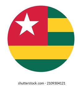 Vector icon in circle, Togo flag